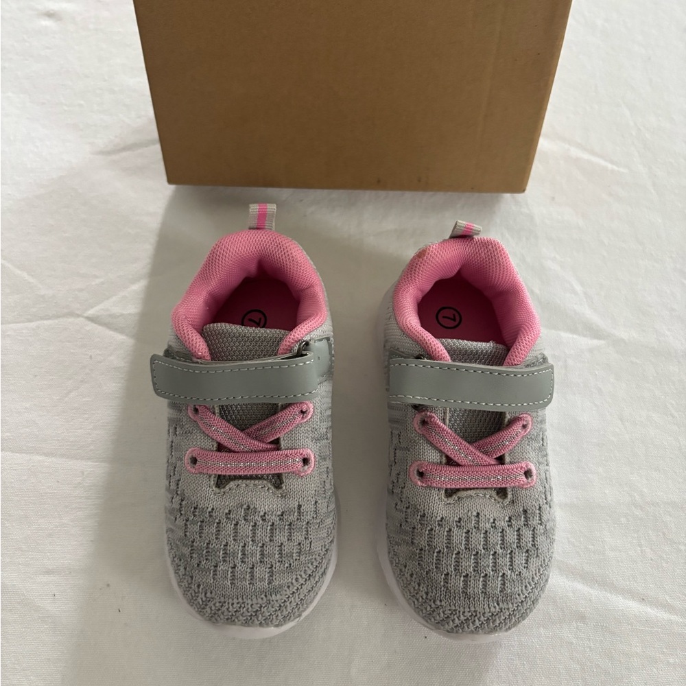 Gray and Pink Kids Shoes